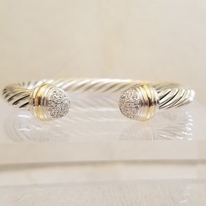 DAVID YURMAN 7MM CABLE BRACELET WITH PAVE DIAMONDS